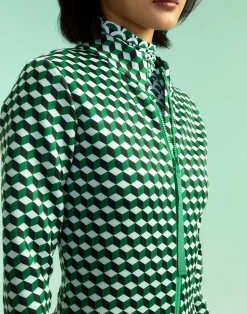 Cynthia Rowley Water Repellent Bonded Jumpsuit GRNMT Fashion