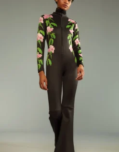 Cynthia Rowley Water Repellent Bonded Ski Suit BLKPNK Best