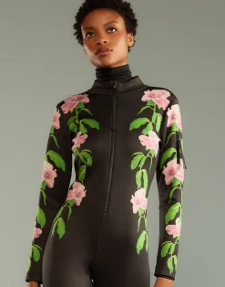 Cynthia Rowley Water Repellent Bonded Ski Suit BLKPNK Best