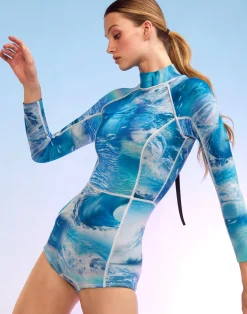 Cynthia Rowley Watercamo Wetsuit Blue Rainbow Sale