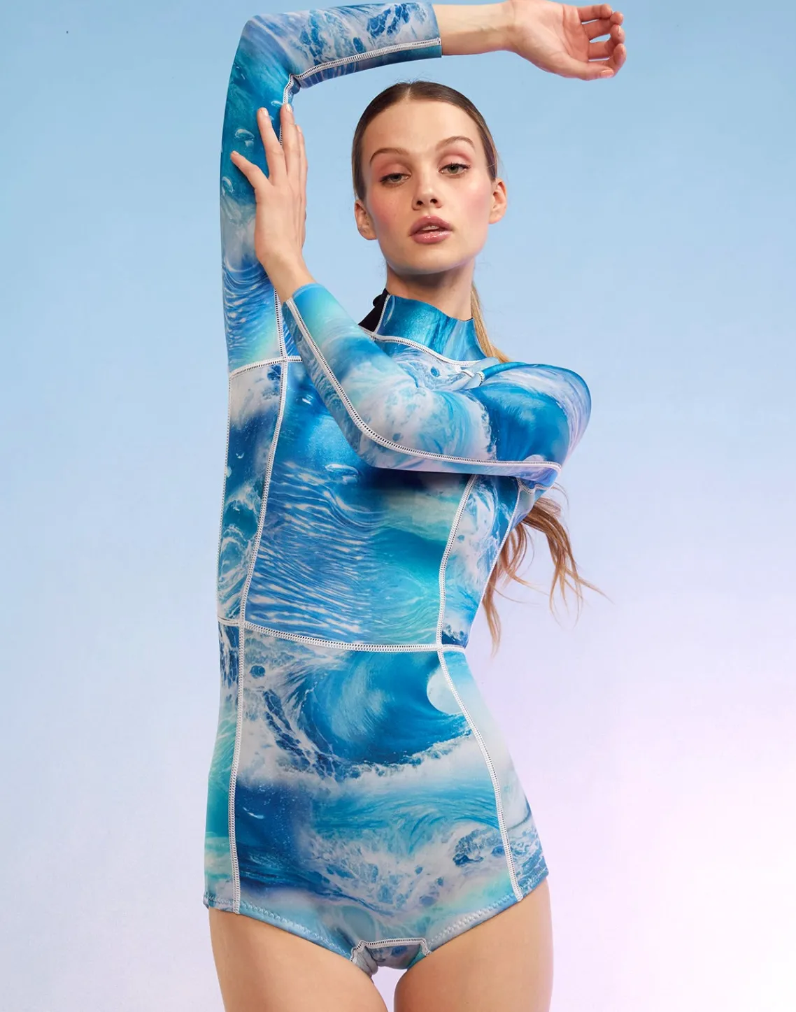 Cynthia Rowley Watercamo Wetsuit Blue Rainbow Sale