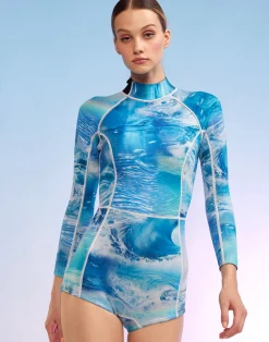 Cynthia Rowley Watercamo Wetsuit Blue Rainbow Sale