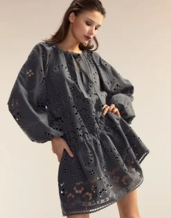 Cynthia Rowley Wellesley Embroidered Dress HGREY Clearance