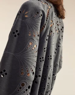 Cynthia Rowley Wellesley Embroidered Dress HGREY Clearance