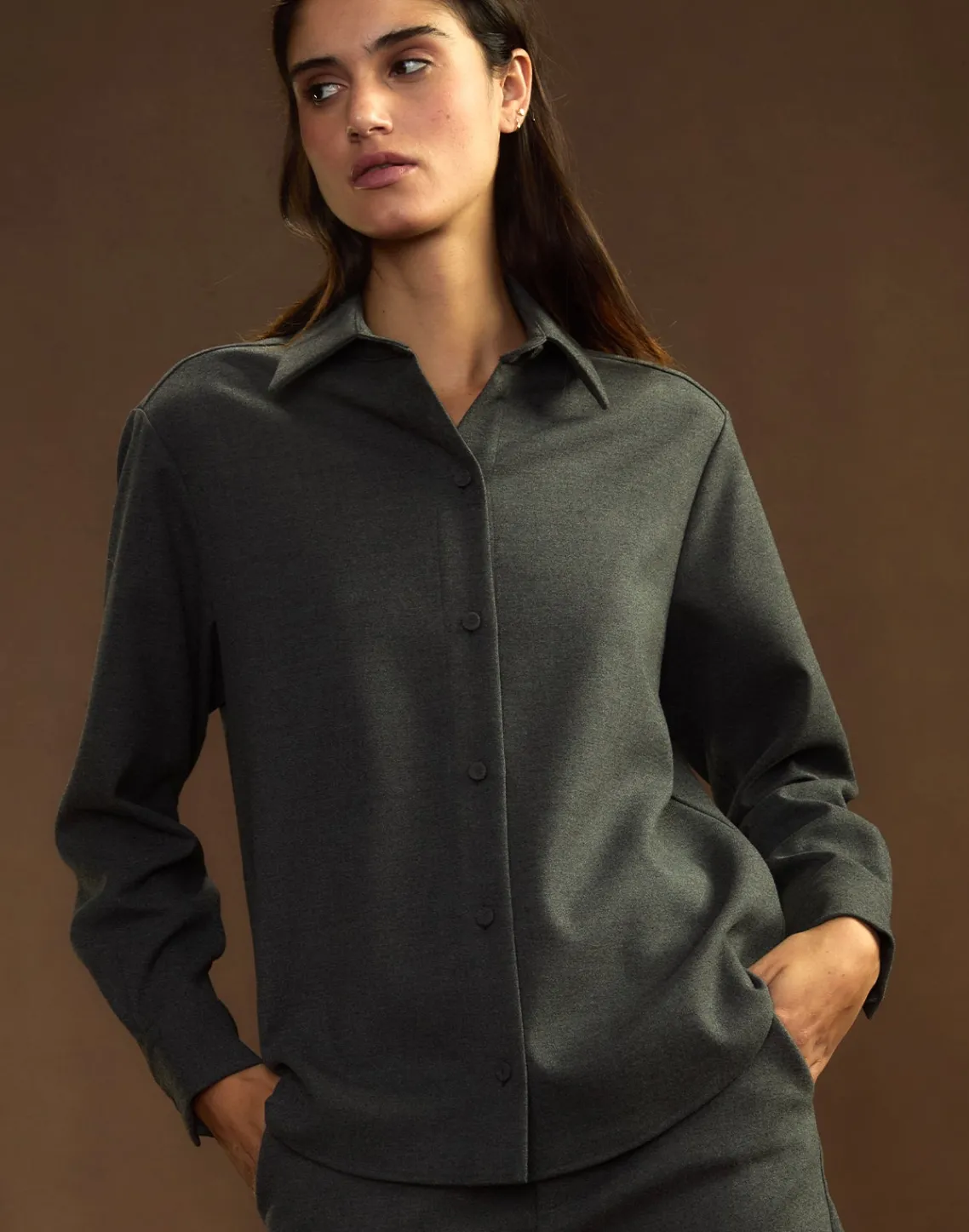 Cynthia Rowley Wellesley Flannel Shirt HGREY Hot