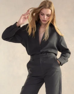 Cynthia Rowley Wellesley Flannel Shirt HGREY Hot