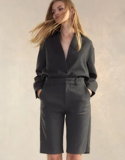 Cynthia Rowley Wellesley Flannel Suiting Shorts HGREY Hot