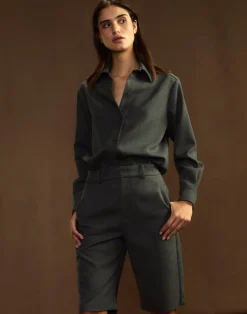 Cynthia Rowley Wellesley Flannel Suiting Shorts HGREY Hot