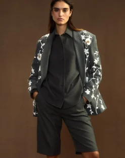 Cynthia Rowley Wellesley Flannel Suiting Shorts HGREY Hot