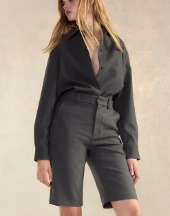 Cynthia Rowley Wellesley Flannel Suiting Shorts HGREY Hot