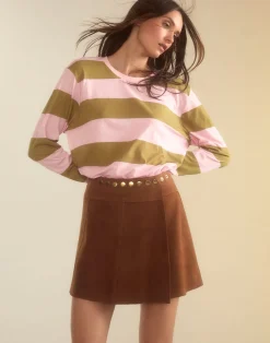 Cynthia Rowley Westward Suede Wrap Skirt BROWN Clearance