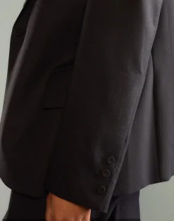 Cynthia Rowley Wool Oversized Blazer BLACK Sale