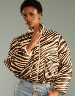 Cynthia Rowley Down Puffer Jacket ZEBRA Fashion