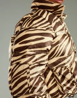 Cynthia Rowley Down Puffer Jacket ZEBRA Fashion