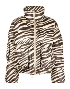Cynthia Rowley Down Puffer Jacket ZEBRA Fashion